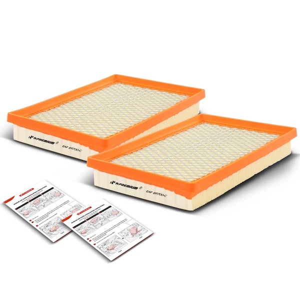 2 Pcs Engine Air Filter with Flexible Panel for Hyundai Accent 2000-2005