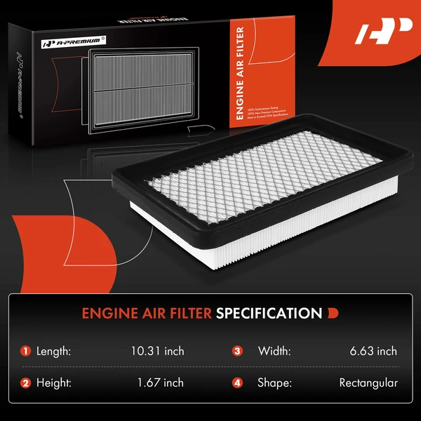 1 Pc Engine Air Filter for Geo Prizm 1993-1997 L4 1.6L L4 1.8L