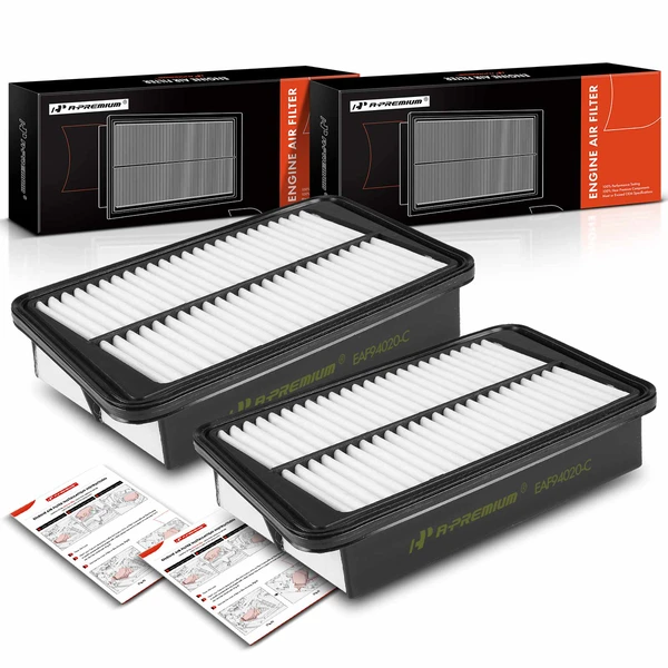 2 Pcs Engine Air Filter with Rigid Panel for 2003-2006 Jeep Wrangler