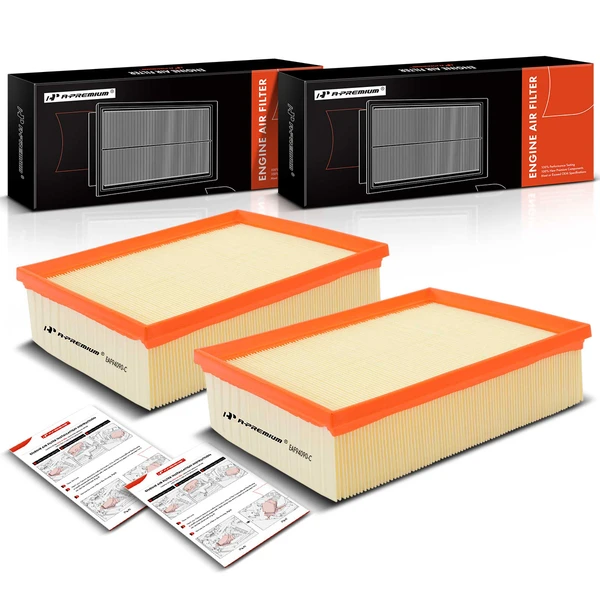 2 Pcs Engine Air Filter for 2002-2009 Audi A4