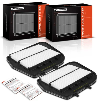 2 Pcs Engine Air Filter with Rigid Panel