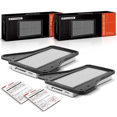 2 Pcs Engine Air Filter with Filter Panel