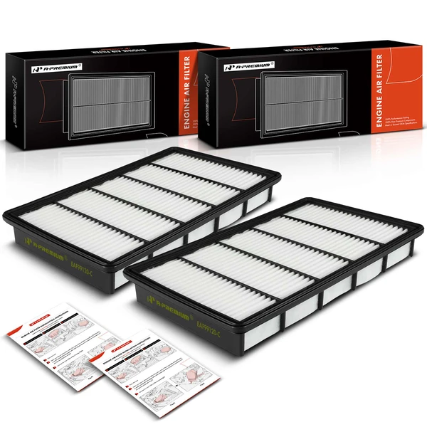 2 Pcs Engine Air Filter with Flexible Panel for 2008-2010 2015-2017 Dodge Viper