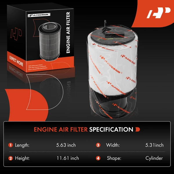 2 Pcs Engine Air Filter for Audi R8 2014-2015 V8 4.2L 2017-2018 2020-2023 V10 5.2L