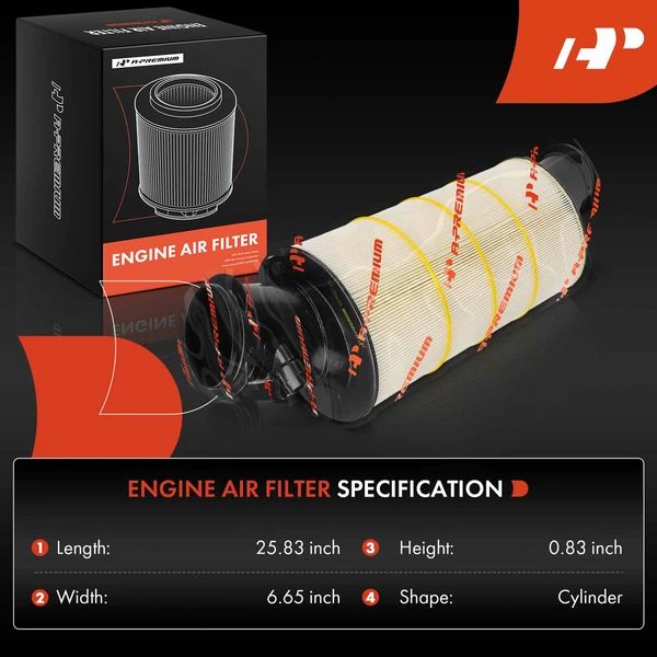 2 Pcs Engine Air Filter for Porsche 911 2017-2019 H6 3.0L GAS DOHC Turbocharged