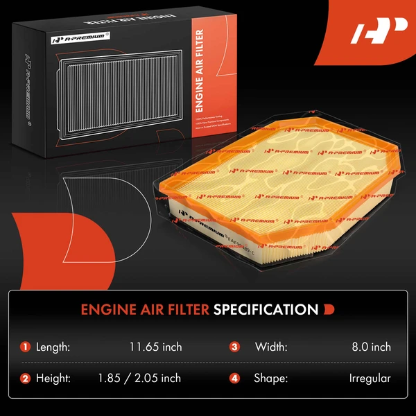 2 Pcs Engine Air Filter for BMW 528i F10 2011 L6 3.0L GAS DOHC Naturally Aspirated