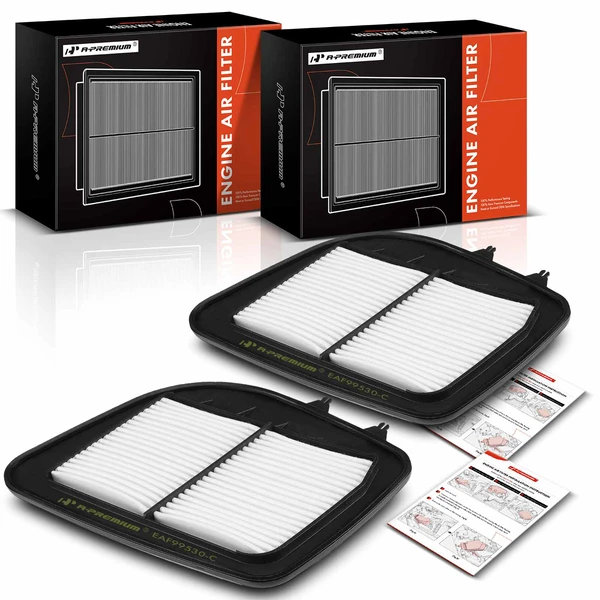 2 Pcs Engine Air Filter with Rigid Panel for 2005-2011 Cadillac STS