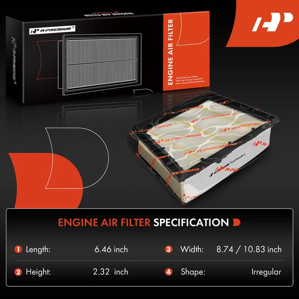 A-Premium APEAF1691 Engine Air Filter Driver & Passenger