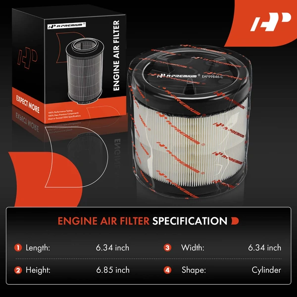 2 Pcs Engine Air Filter for Ford Bronco 2021-2024 Ranger 2024 V6 2.7L L4 2.3L