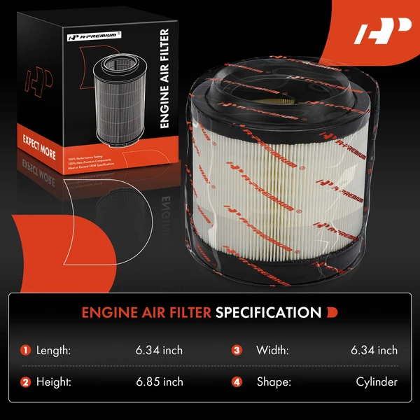 Engine Air Filter for Ford Bronco 2021-2024 Ranger 2024 V6 2.7L L4 2.3L 4WD