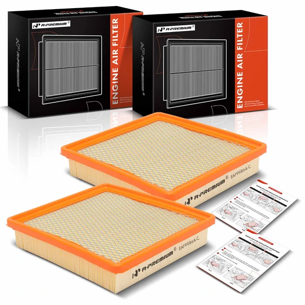 2 Pcs Engine Air Filter for Jeep JL Wrangler 2021-2024 V8 6.4L