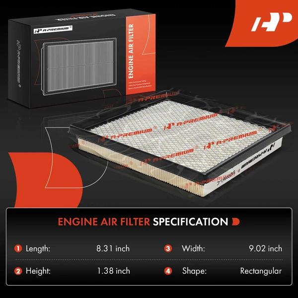 2 Pcs Engine Air Filter for Subaru WRX STI 2019-2021 H4 2.5L DOHC Turbocharged