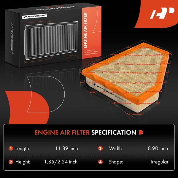 2 Pcs Engine Air Filter for Jeep Grand Cherokee 2022-2023 WK2 L4 2.0L Sport Utility