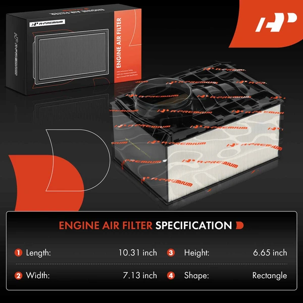 2 Pcs Engine Air Filter for Porsche Macan 2015-2024 V6 2.9L 3.0L GAS Turbocharged