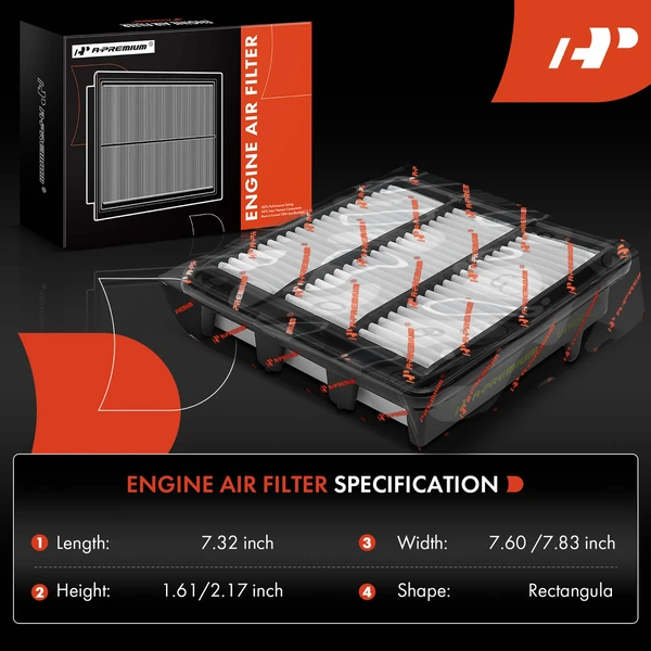 2 Pcs Engine Air Filter for Honda Civic 2022-2023 Accord CR-V Acura L4 1.5L