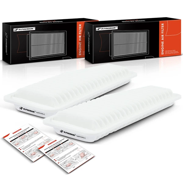 2 Pcs Engine Air Filter with Rigid Panel for Toyota RAV4 2001-2005 L4 2.0L L4 2.4L