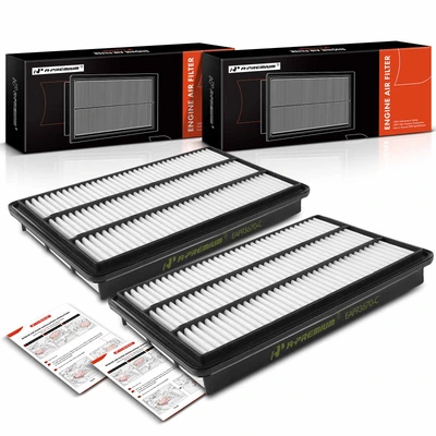 2 Pcs Engine Air Filter with Rigid Panel