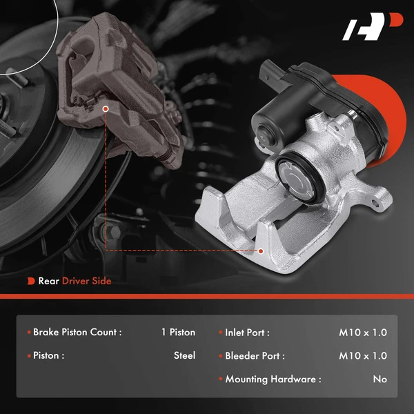1-PC Brake Caliper, Rear Left Driver Side, 1-Piston, A-Premium APBC01PPW