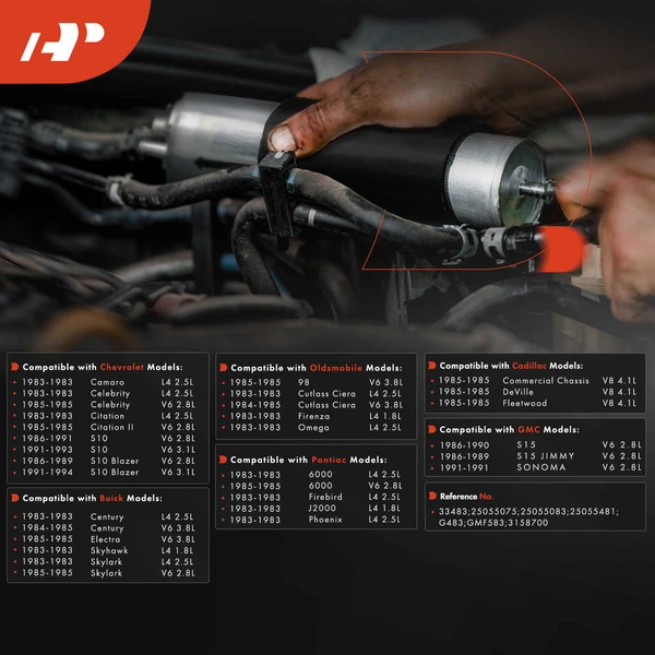 Fuel Filter for Chevrolet Camaro 1983 Celebrity S10 Blazer GMC S15 Jimmy Buick