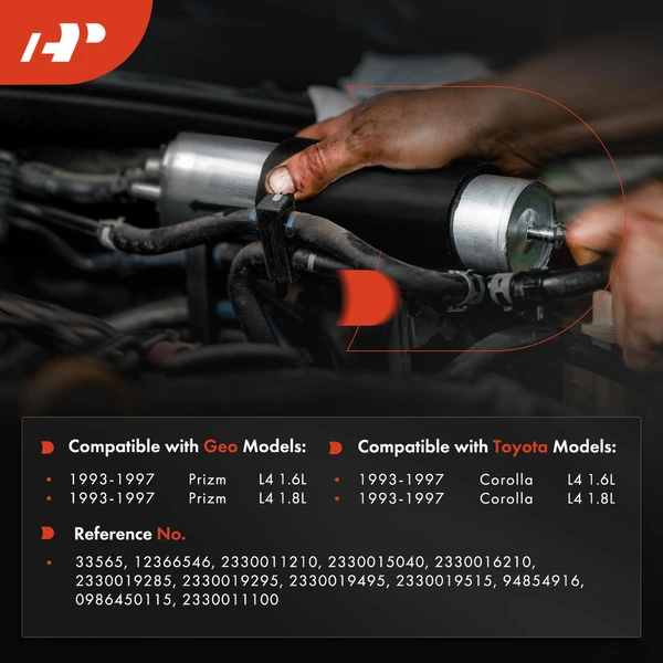 Fuel Filter for Toyota Corolla 1993-1997 Geo Prizm 1993-1997 L4 1.6L 1.8L GAS