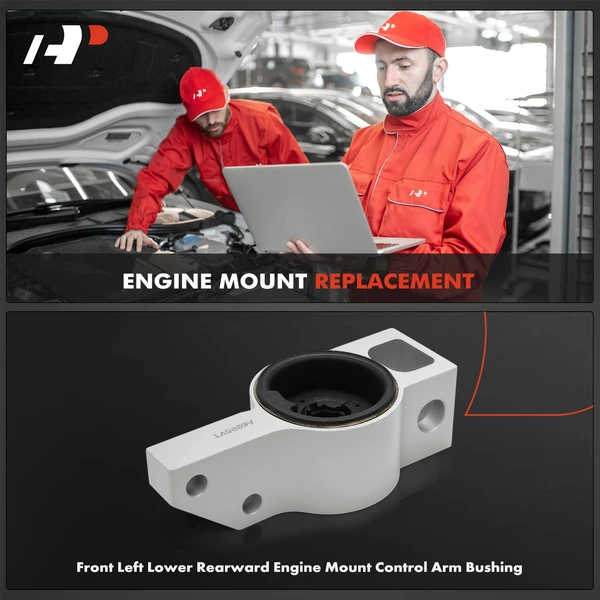 1-Pc Rearward Engine Mount Control Arm Bushing Front Driver Lower Rearward A-Premium APEM1605