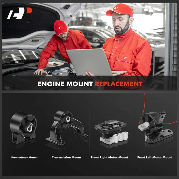 4-Pc Engine Mount and Transmission Mount Kit Front A-Premium APEM153