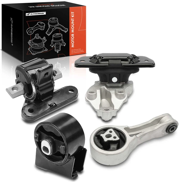 4-Pc Engine Motor Mount + Transmission Motor Mount + Engine Torque Strut Mount, Front & Rear, A-Premium APEM381