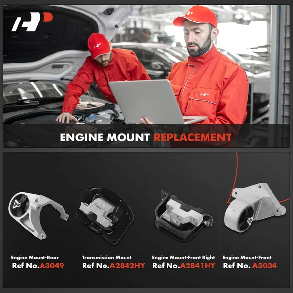 4-Pc Engine Mount and Transmission Mount Kit Front & Rear A-Premium APEM392