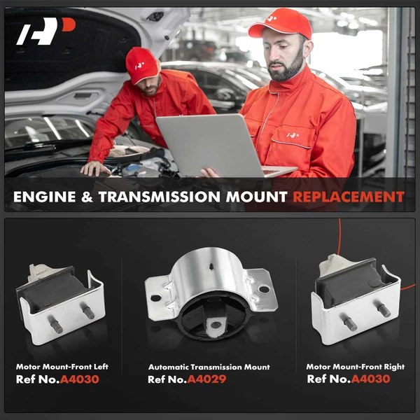 3-Pc Motor Mount + Automatic Transmission Mount, Front Left & Right, A-Premium APEM409