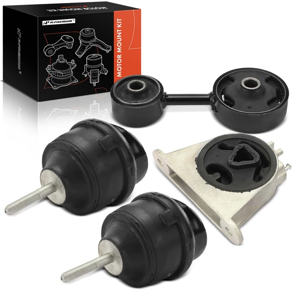 4-Pc Motor Mount + Motor Mount (Without Bracket) + Torque Strut Mount, Front & Rear, A-Premium APEM980