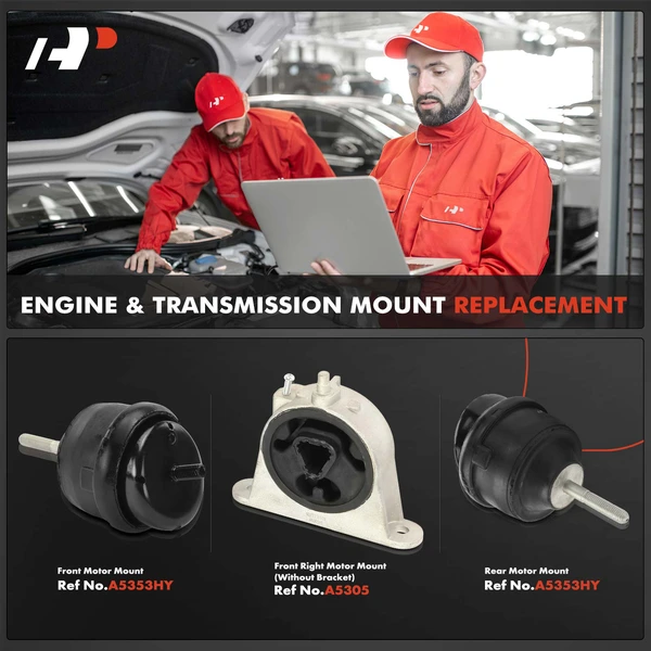 3-Pc Engine Mount and Transmission Mount Kit Front & Rear A-Premium APEM981