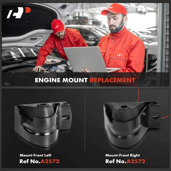 2-Pc Motor Mount, Front Left & Right, A-Premium APEM984