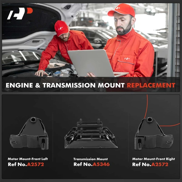 3-Pc Engine Mount and Transmission Mount Kit Front Left & Front Right A-Premium APEM985