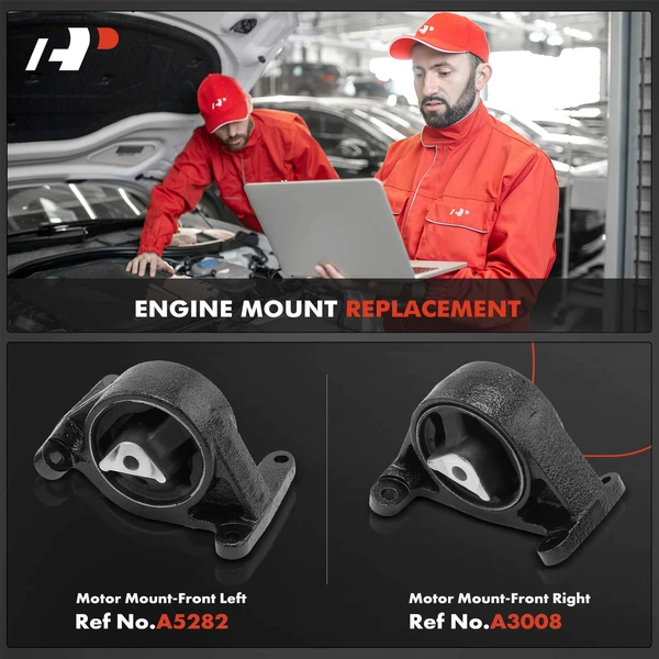 2-Pc Motor Mount, Front Left & Right, A-Premium APEM994