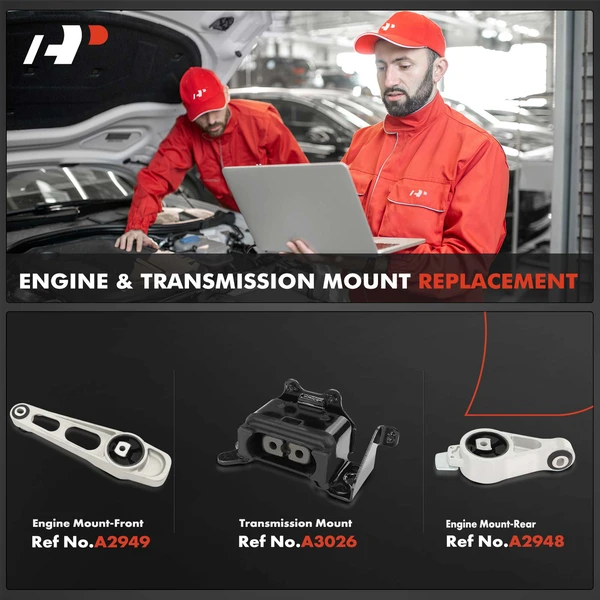 3-Pc Engine Mount and Transmission Mount Kit Front & Rear A-Premium APEM1144