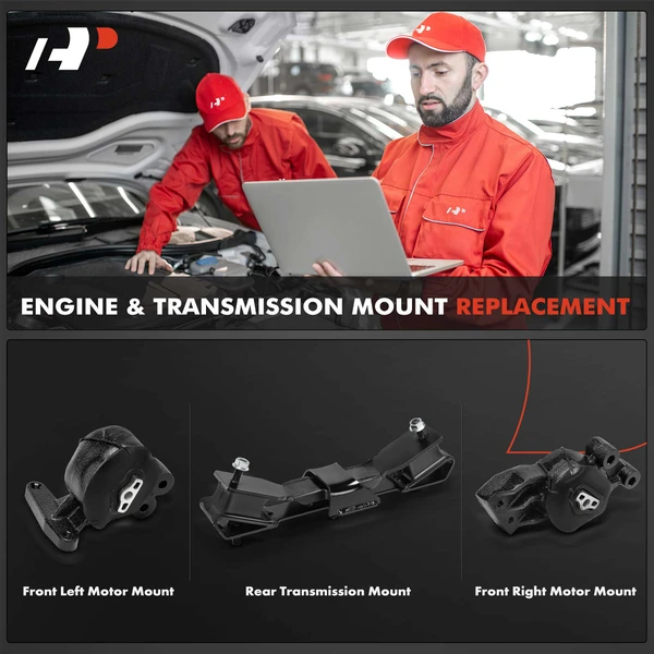 3-Pc Motor Mount + Transmission Mount, Front & Rear, A-Premium APEM1255