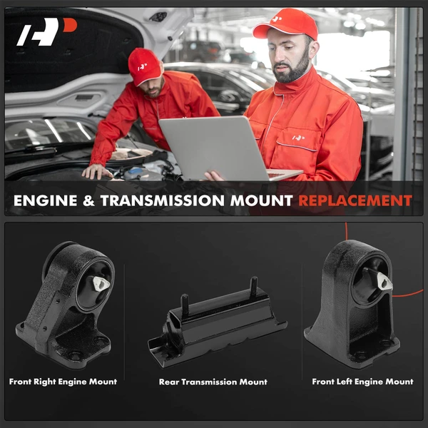 3-Pc Engine Mount and Transmission Mount Kit Front & Rear A-Premium APEM1268