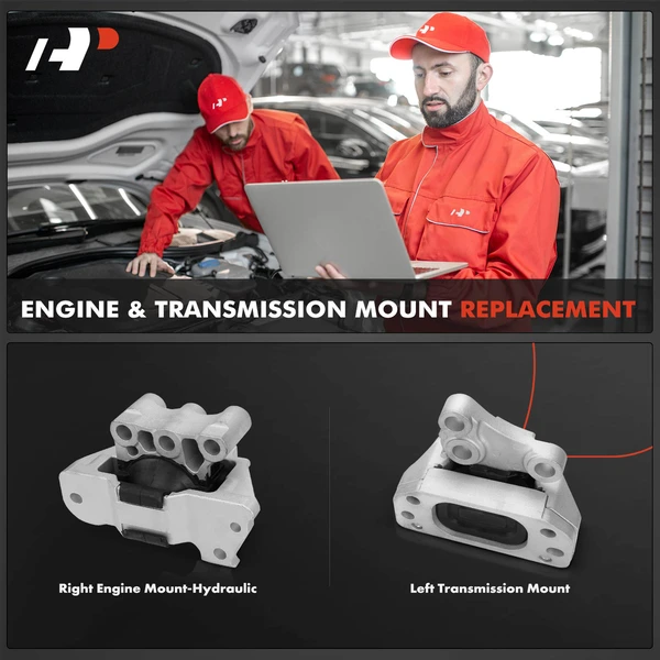 2-Pc Transmission Mount + Engine Mount-Hydraulic, A-Premium APEM1270