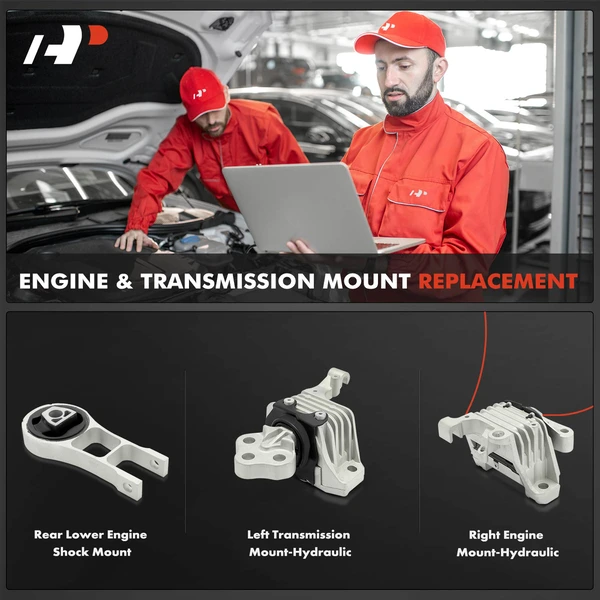 3-Pc Transmission Mount + Engine Mount + Engine Shock Mount, A-Premium APEM1273