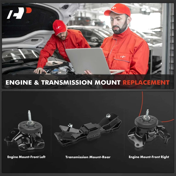 3-Pc Engine Mount and Transmission Mount Kit Front & Rear A-Premium APEM1278