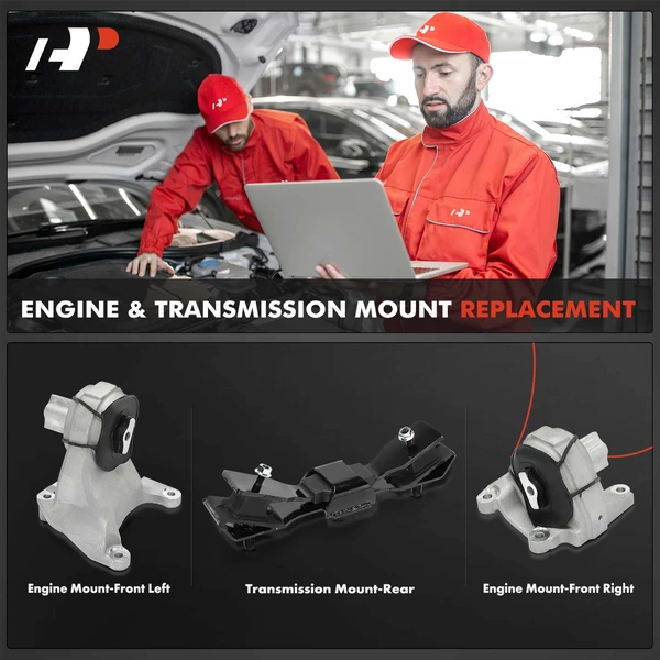 3-Pc Engine Mount + Transmission Mount, Front & Rear, A-Premium APEM1285