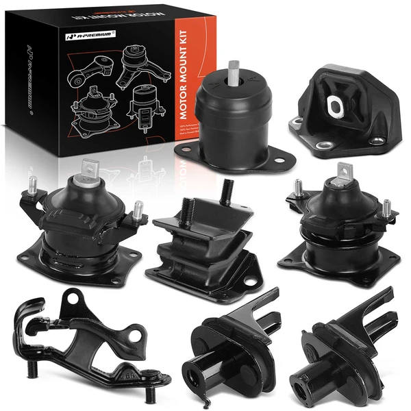 8-Pc Motor Mount + Transmission Mount + Center Suspension Mount, Front & Rear, A-Premium APEM240