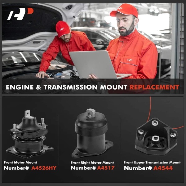 3-Pc Motor Mount + Transmission Mount, Front, A-Premium APEM225