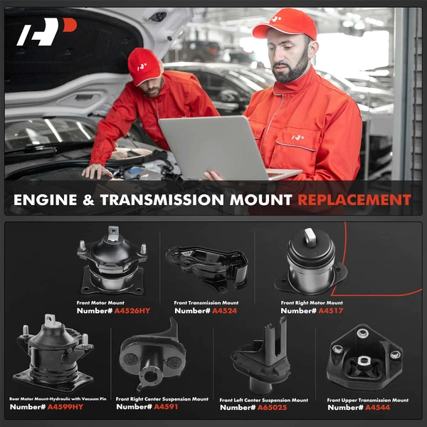 7-Pc Engine Mount and Transmission Mount Kit Front & Rear A-Premium APEM226