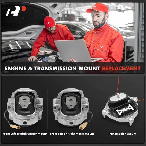 3-Pc Motor Mount + Transmission Mount, Front Left & Right, A-Premium APEM296