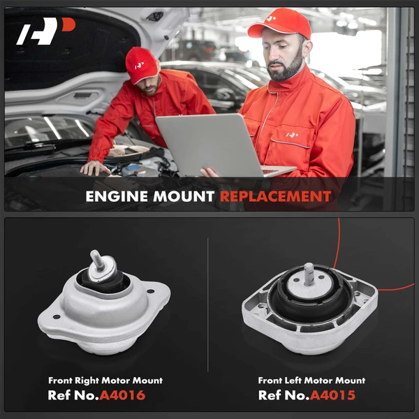 2-Pc Motor Mount, Front Left & Right, A-Premium APEM285