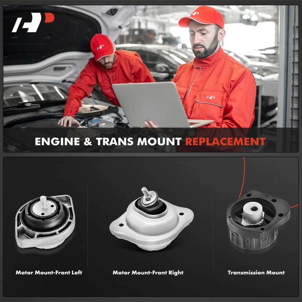 3-Pc Engine Mount and Transmission Mount Kit Front Left & Front Right A-Premium APEM301