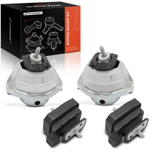 2006-2010 BMW 650i 4-Pc Engine Mount and Transmission Mount Kit Front Left & Front Right A-Premium APEM1195