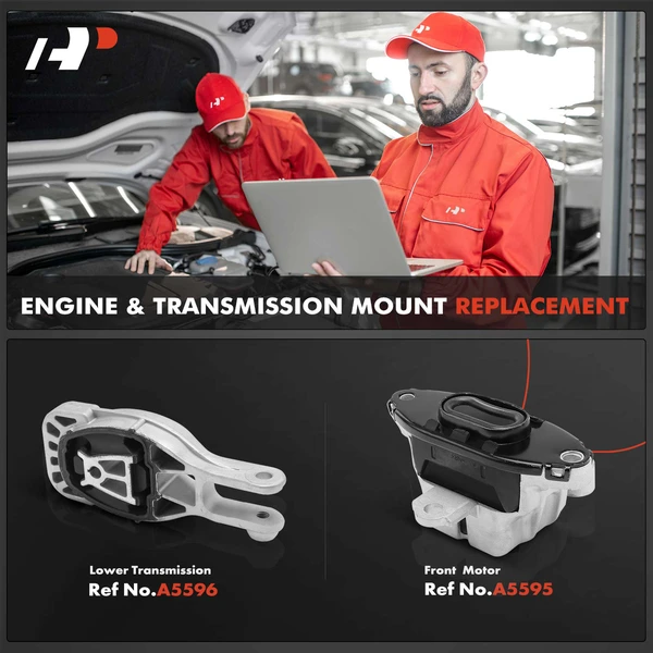 2-Pc Engine Mount and Transmission Mount Kit Front & Lower A-Premium APEM311