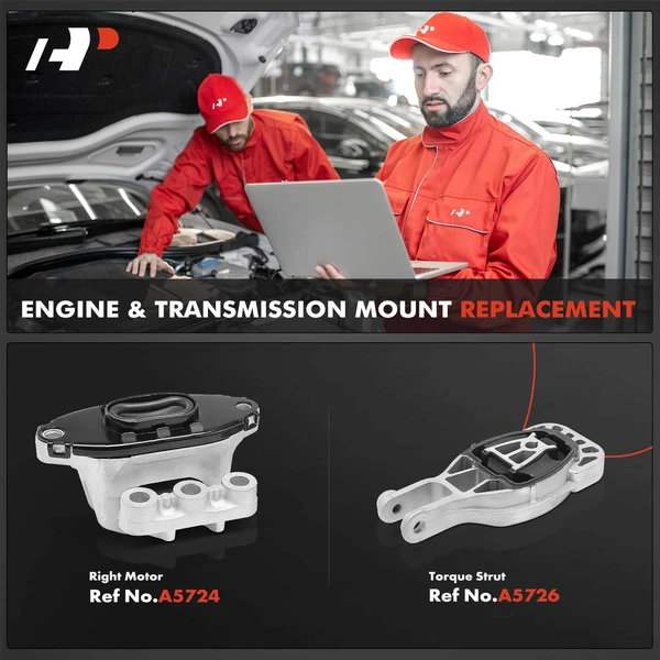 2-Pc Engine Mount and Transmission Mount Kit Front & Lower A-Premium APEM312